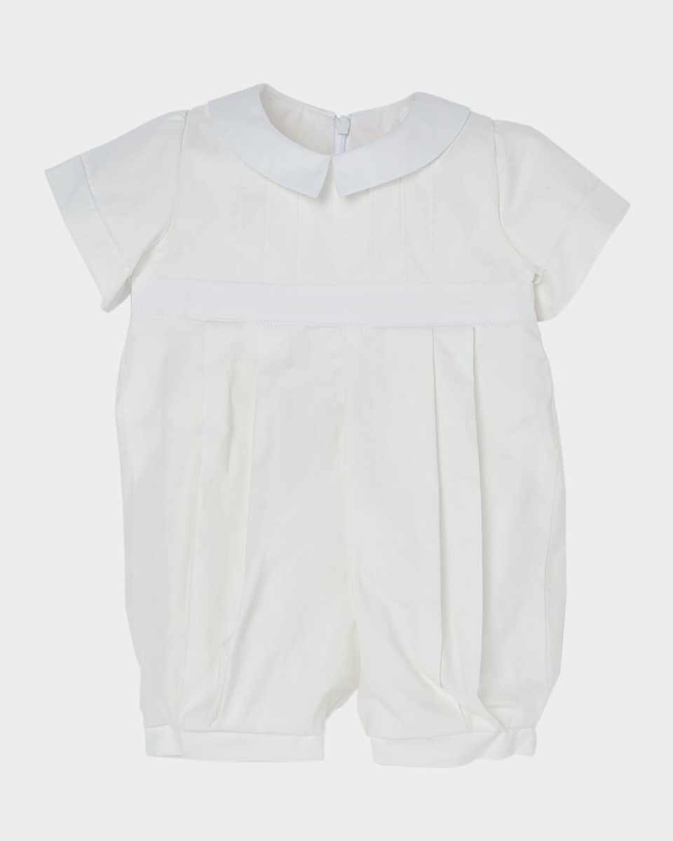 Boy's James Pleated Christening Romper, Size 0
